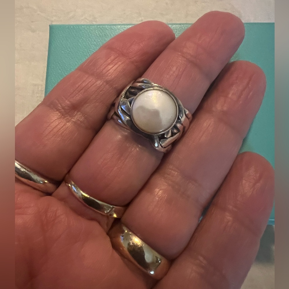 SILPADA Mermaid Sterling Silver Coin Pearl Ring